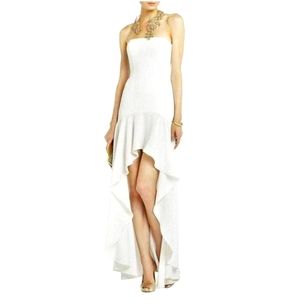 BCBG MaxAzria Evangelina Fitted Strapless High-low Formal Dress